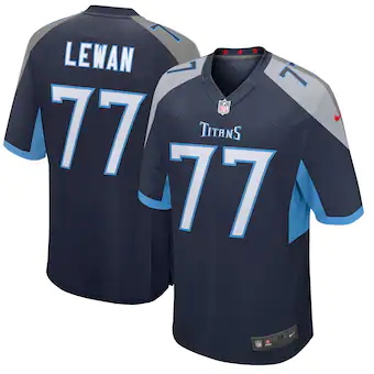 mens nike taylor lewan navy tennessee titans player game je